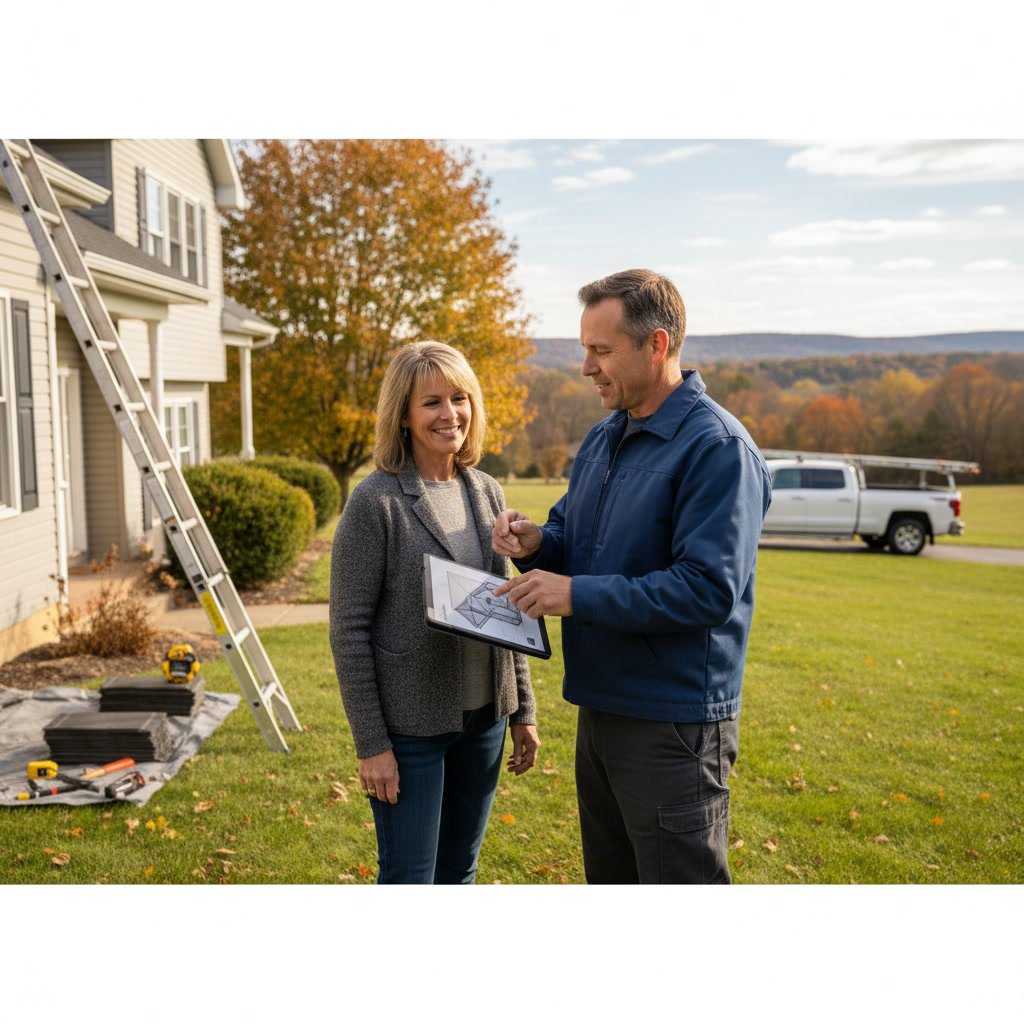 York County Pennsylvania home with newly installed roof showing quality craftsmanship